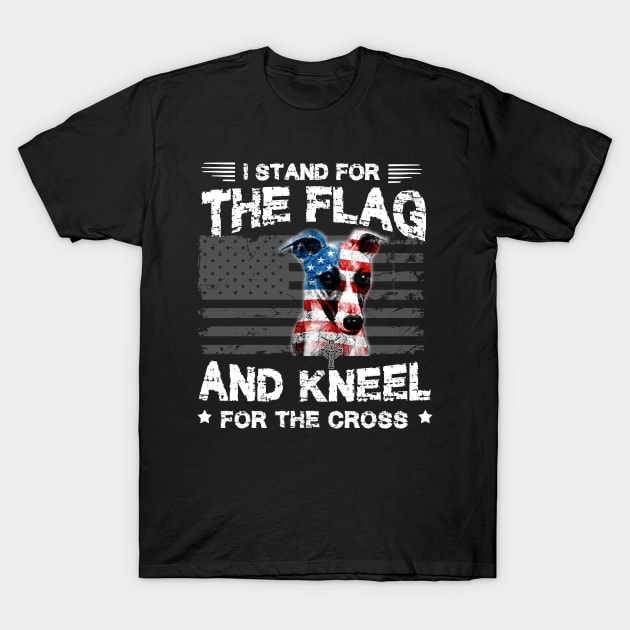 Whippets Dog Stand For The Flag Kneel For Fallen T-Shirt by Antoniusvermeu